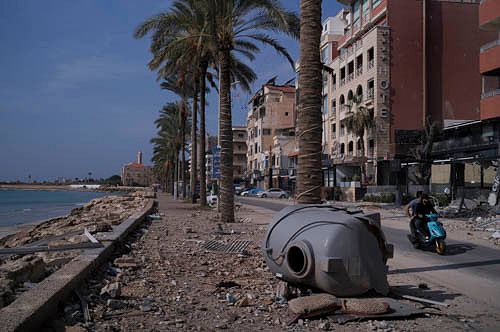 Anand Farand's detroyed beach front home in Tyre, Lebanon