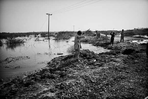 Fishing in flood waters
