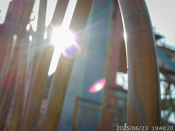 A stinking hot day at an amusement park