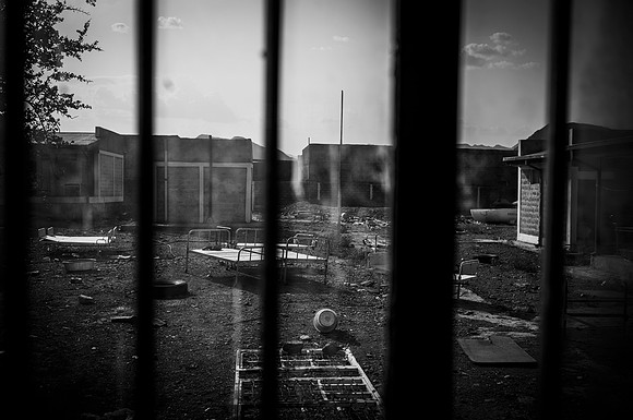 Abala Healthcare Centre - Medical Equipment and furniture burnt and left outside to spoil.