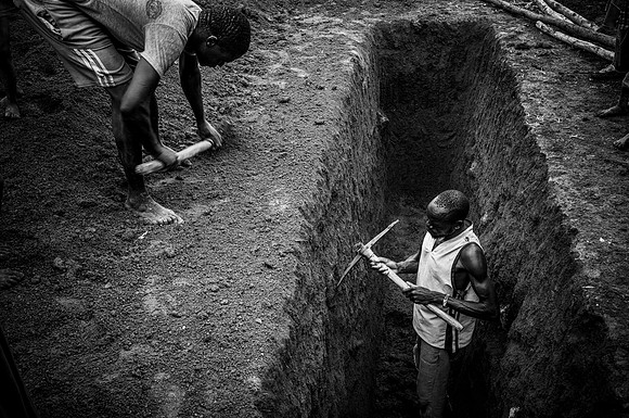 Existing latrines are filled to the bream, the stench was nauseating.  Residents have resorted to open toiletry while new latrines are being built.