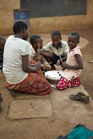 The kids drumming