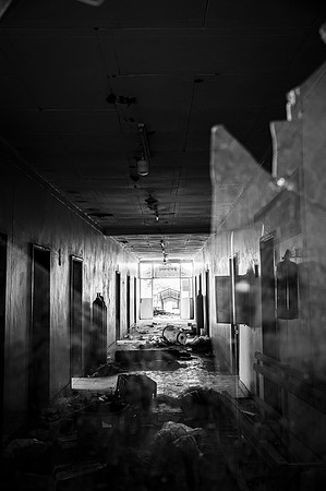 Abala Healthcare Centre - Medical appliances and equipment littered the hallway