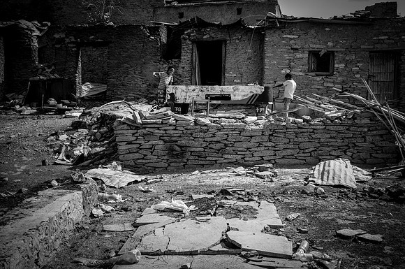 Children played in amongst potential unexploded bombs