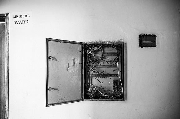 Abala Healthcare Centre - power/fuse boxes destroyed, wires cut