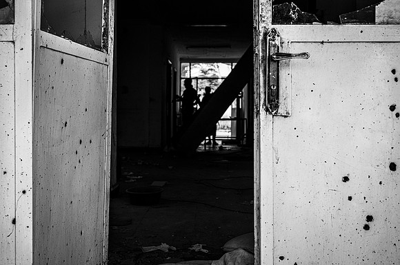 Abala Healthcare Centre - Bullet holes and rocket attack destroyed this part of the hospital